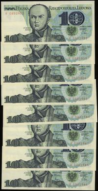 8 x 10 złotych 1.06.1982, serie R (8x), razem 8 