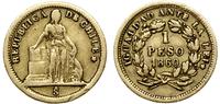 1 peso 1860 S, Santiago, złoto, 1.51 g, KM 133, 