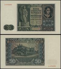 50 złotych 1.08.1941, seria A 8750831, minimalne