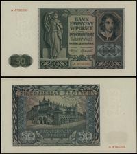 50 złotych 1.08.1941, seria A 8750395, pięknie z