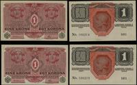 zestaw: 2 x 1 korona 1.12.1916 (1919), serie 141