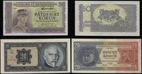 Czechosłowacja, zestaw: 20 1.10.1926 i 50 koron bez daty (1945)