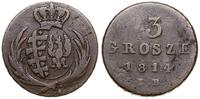 3 grosze 1814 IB, Warszawa, Kop. 3681, Iger KW.1