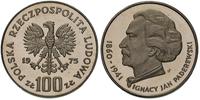 100 złotych 1975, Warszawa, Ignacy Jan Paderewsk