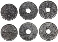 Polska, zestaw: 2 x 5 groszy i 1 grosz, 1939