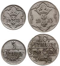 lot 2 monet 1923, Berlin, 5 fenigów oraz 10 feni