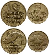 lot 2 monet 1932, Berlin, 5 fenigów (Flądra) ora