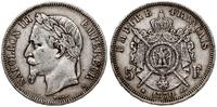 5 franków 1870 A, Paryż, popiersie autorstwa Bar