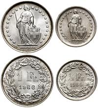 zestaw: 1/2 franka oraz 1 frank 1966, Berno, sre