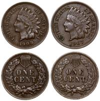 lot 2 x 1 cent 1907, 1908, Filadelfia, typ India