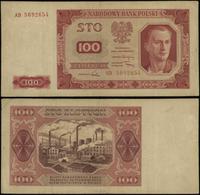100 złotych 1.07.1948, seria AD, numeracja 50926