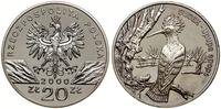 20 złotych 2000, Warszawa, Dudek - Upupa epops, 