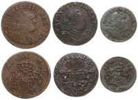 zestaw 3 monet, szeląg 1751 (Grünthal), grosz 17