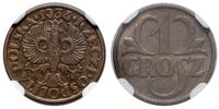 1 grosz 1934, Warszawa, moneta w pudełku NGC nr 