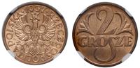 2 grosze 1937, Warszawa, moneta w pudełku NGC nr