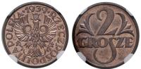 2 grosze 1939, Warszawa, moneta w pudełku NGC nr