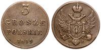 3 grosze polskie 1819 IB, Warszawa, rzadkie, Bit