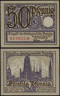 50 fenigów 15.04.1919, numeracja 618625 ❉, druk 