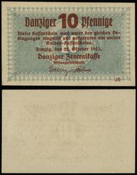 10 fenigów 22.10.1923, seria JS, znak wodny "kwa