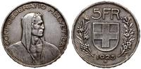 5 franków 1925 B, Berno, srebro, 24.92 g, rzadsz