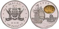 100 patacas 1999, srebro 31.07 g, moneta wybita 