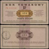 bon na 1 dolar 1.10.1969, seria FD, numeracja 34