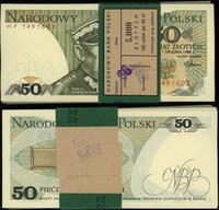 Polska, paczka banknotów 100 x 50 złotych, 1.12.1988