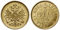 3 ruble 1878 СПБ НФ, Petersburg, złoto, 3.90 g, 