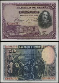 50 peset 15.08.1928, seria E, numeracja 4208387,