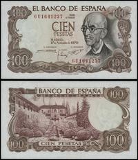 100 peset 17.11.1970, seria 6U, numeracja 164123