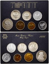 Polska, zestaw rocznikowy monet obiegowych - prooflike, 1986