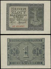 1 złoty 1.08.1941, seria AE, numeracja 4314547, 
