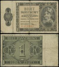 1 złoty 1.10.1938, seria H, numeracja 4135043, w