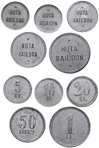 zestaw 5 monet ok. 1924–1927, 5, 10, 20, 50 gros