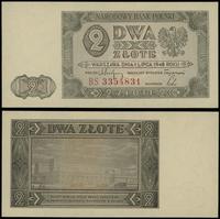2 złote 1.07.1948, seria BS, numeracja 3354831, 