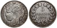 5 franków 1870 K, Bordeaux, srebro próby "900" 2