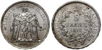 5 franków 1873 A, Paryż, srebro próby "900" 24.9