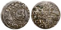 trojak 1583, Ryga, korona króla z rozetami, niec