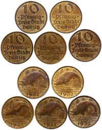 Polska, zestaw 5 x 10 fenigów, 1932