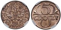 5 groszy 1938, Warszawa, moneta w pudełku NGC nr