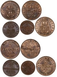 lot 5 monet, Berlin, 1 fenig 1850 A, 2 fenigi 18