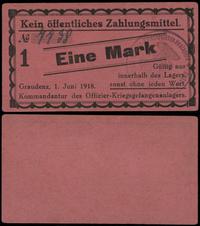 1 marka 1.06.1918, numeracja 7738, z pieczątką n