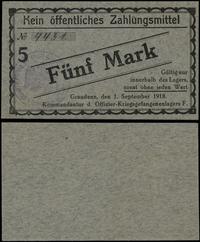 banknoty obozowe, 5 marek, 1.09.1918