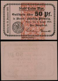 50 fenigów ważne od 9.08.1918 do 31.12.1921, bez