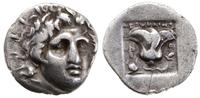 trihemiobol ok. 125-88 pne, Aw: Głowa Heliosa le