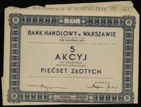 5 akcji na 100 złotych = 500 złotych 15.01.1936,