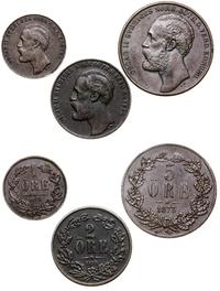 Szwecja, zestaw 3 monet, 1873