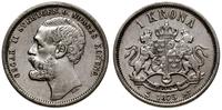 1 korona 1875, Sztokholm, srebro próby '600', SM