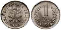 1 złoty 1949, Kremnica, miedzionikiel, pięknie z