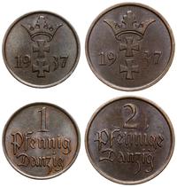 zestaw 2 monet 1937, Berlin, w skład zestawu wch